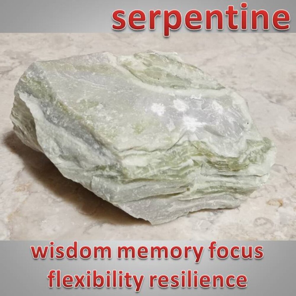#1 serpentine raw chunk stone rock crystal clarity focus problem solving CHAKRA